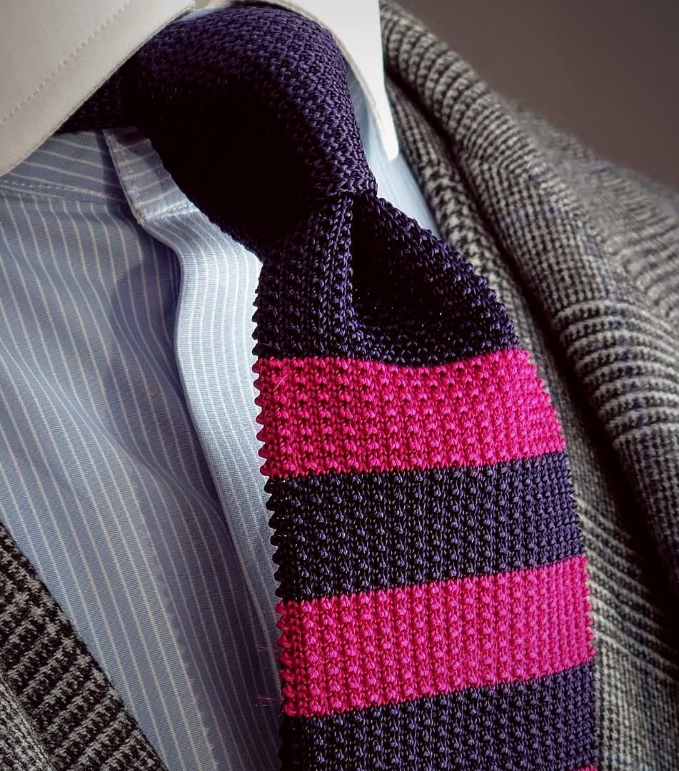 Prince of Wales check against knitted silk
